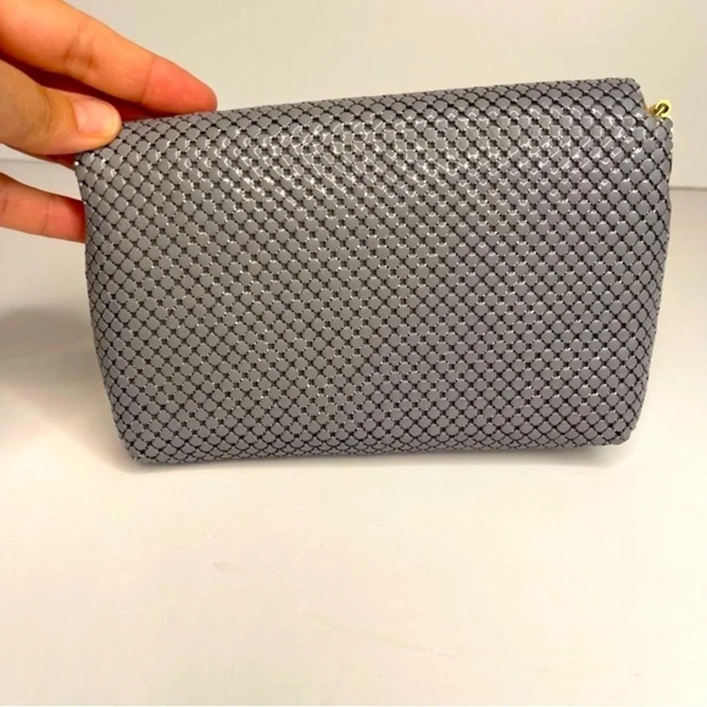 Vintage 70’s Silver Envelope Shoulder Clutch Metal Evening Bag